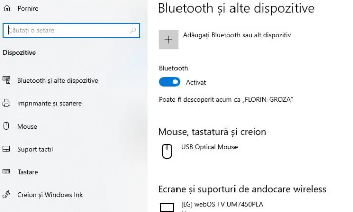 activare bluetooth pc