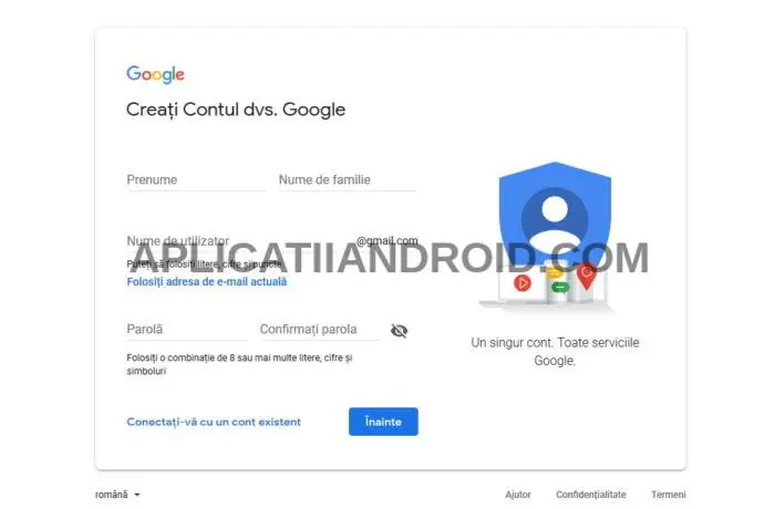 creare cont google nou