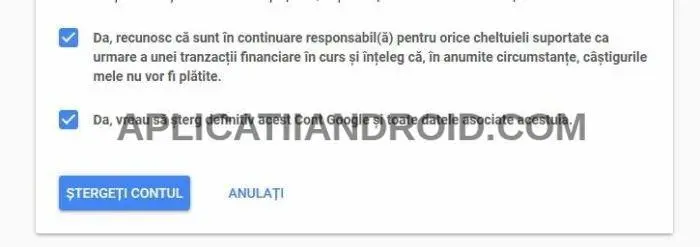 cum stergi contul google definitiv