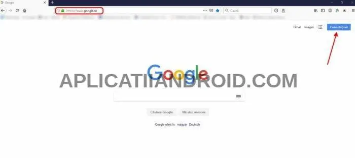 imagine cu fereastra principală google.ro