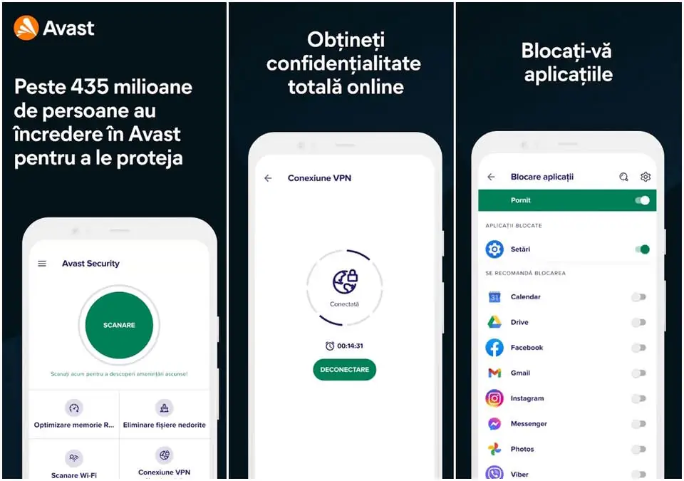Antivirus gratuit pentru Android Avast